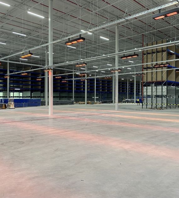 Magazijn verwarming VEBE Floorcoverings - Genemuiden